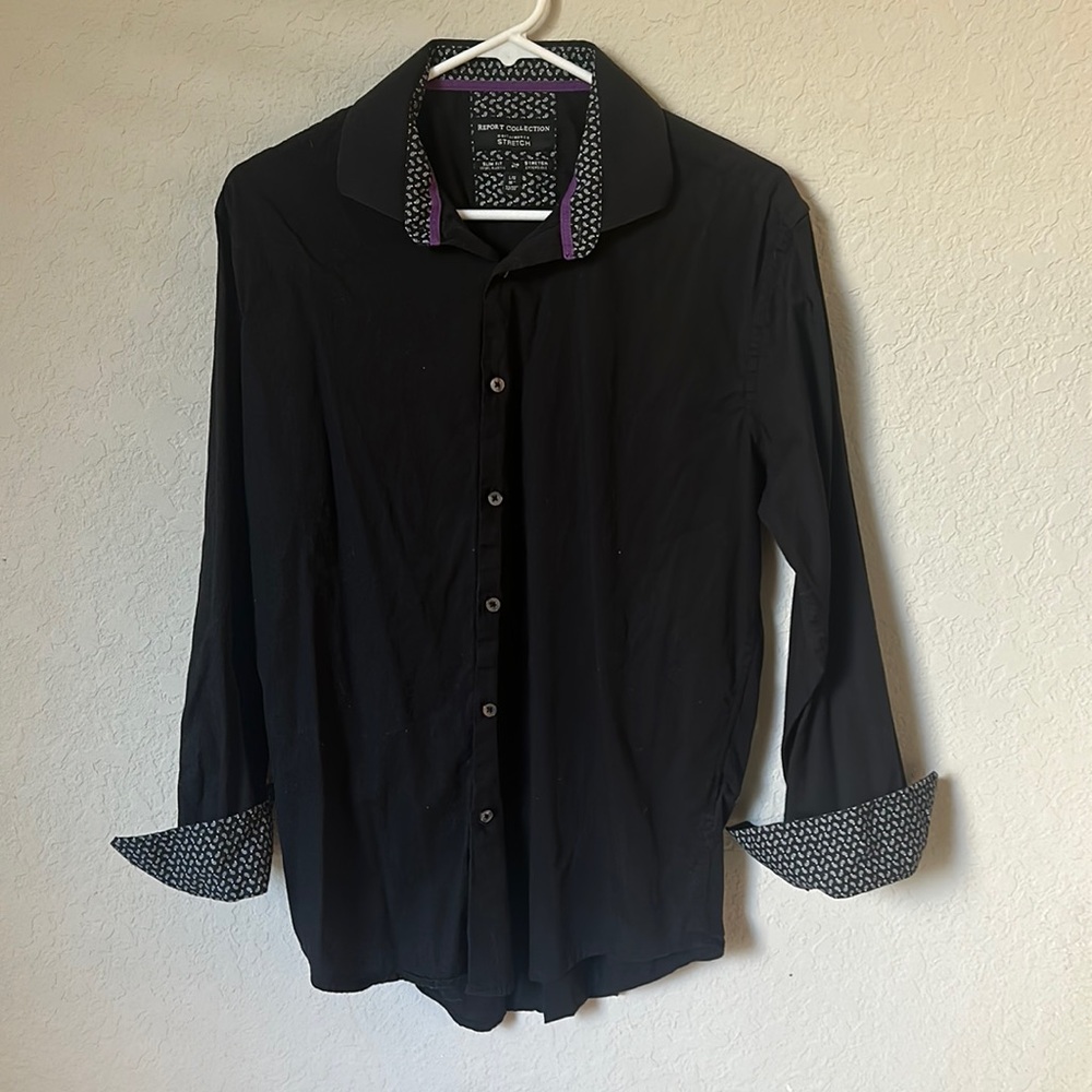 Report Collection black performance stretch long sleeve size Large